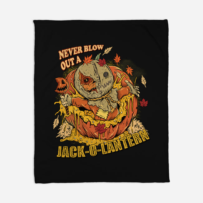 Never Blow Out A Jack-O-Lantern-None-Fleece-Blanket-Green Devil