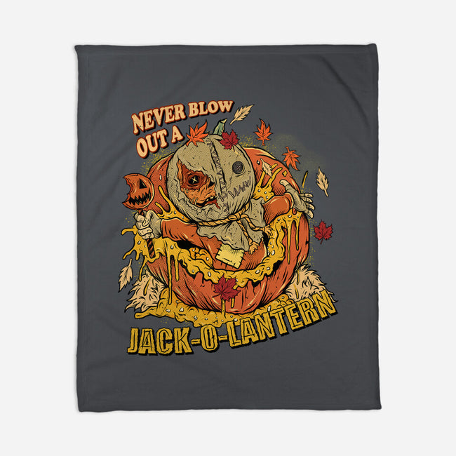 Never Blow Out A Jack-O-Lantern-None-Fleece-Blanket-Green Devil