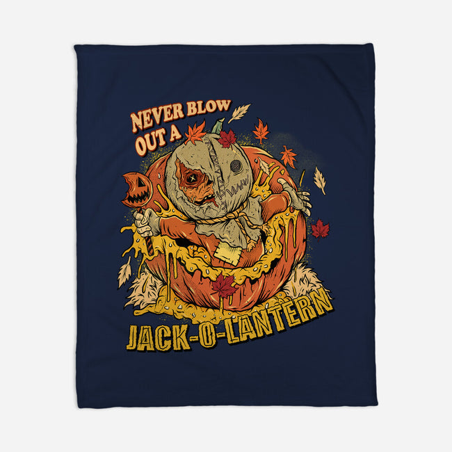 Never Blow Out A Jack-O-Lantern-None-Fleece-Blanket-Green Devil
