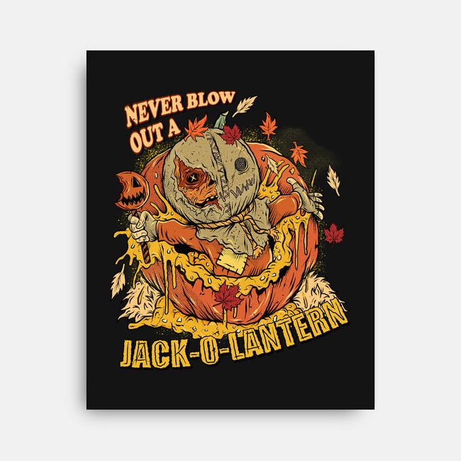 Never Blow Out A Jack-O-Lantern-None-Stretched-Canvas-Green Devil