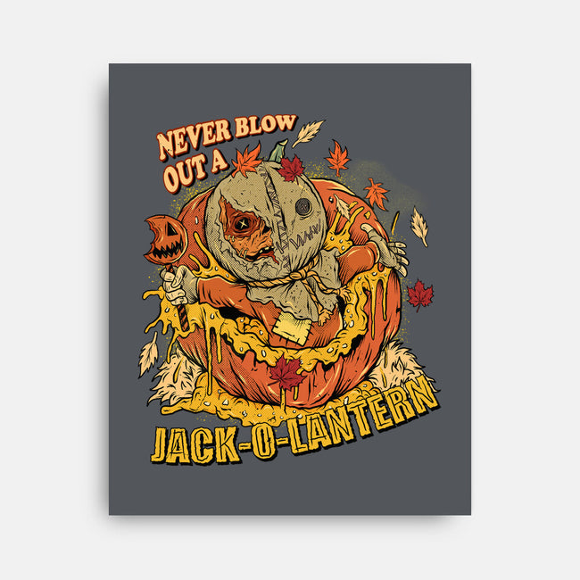 Never Blow Out A Jack-O-Lantern-None-Stretched-Canvas-Green Devil