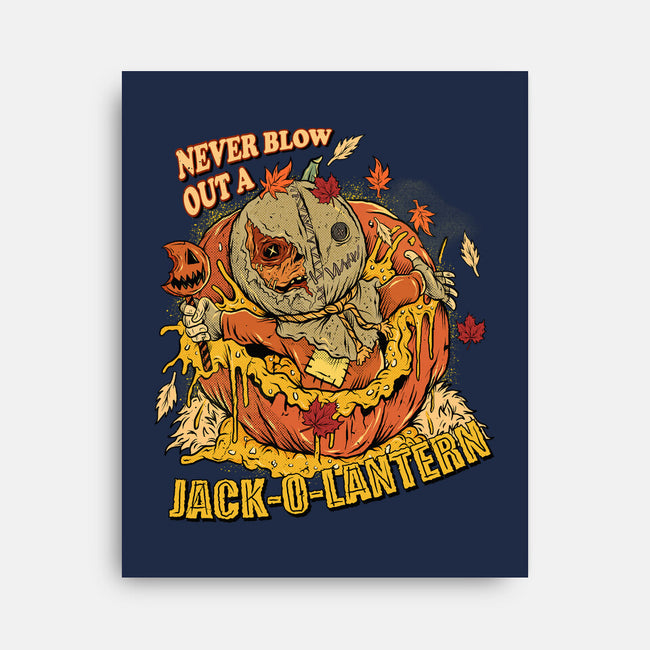 Never Blow Out A Jack-O-Lantern-None-Stretched-Canvas-Green Devil
