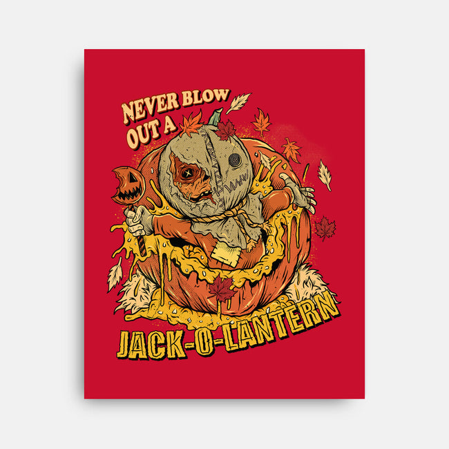 Never Blow Out A Jack-O-Lantern-None-Stretched-Canvas-Green Devil
