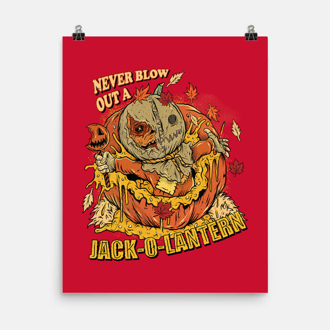 Never Blow Out A Jack-O-Lantern-None-Matte-Poster-Green Devil