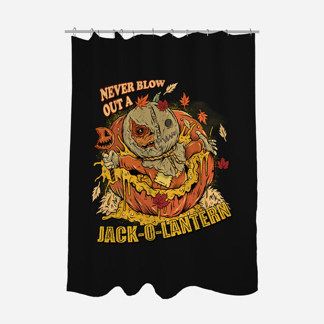 Never Blow Out A Jack-O-Lantern-None-Polyester-Shower Curtain-Green Devil