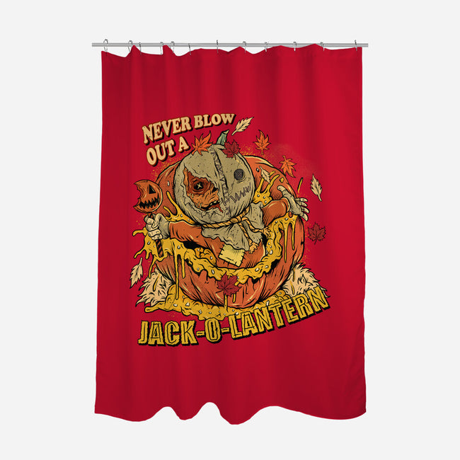Never Blow Out A Jack-O-Lantern-None-Polyester-Shower Curtain-Green Devil