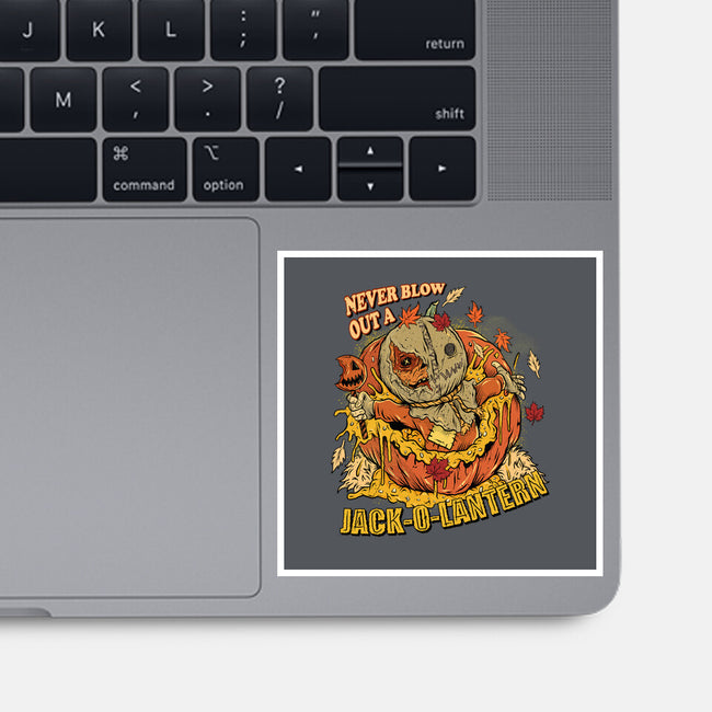 Never Blow Out A Jack-O-Lantern-None-Glossy-Sticker-Green Devil