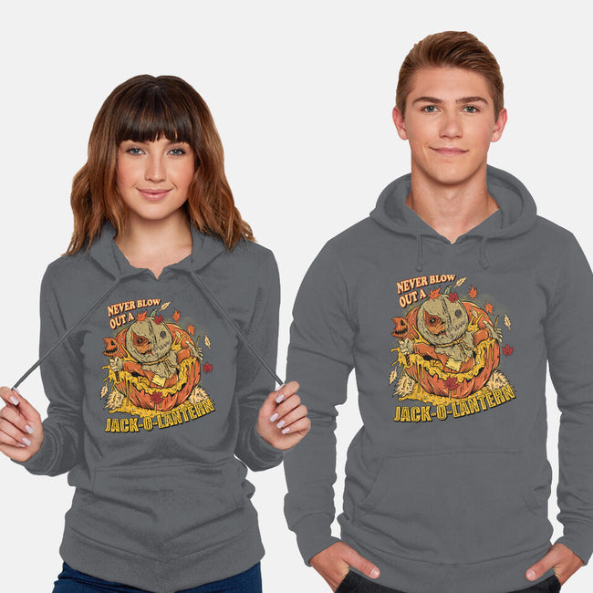 Never Blow Out A Jack-O-Lantern-Unisex-Pullover-Sweatshirt-Green Devil