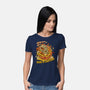 Never Blow Out A Jack-O-Lantern-Womens-Basic-Tee-Green Devil