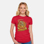 Never Blow Out A Jack-O-Lantern-Womens-Fitted-Tee-Green Devil