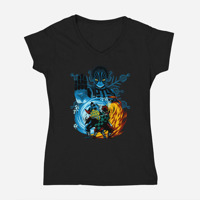 Upper 3 Battle-Womens-V-Neck-Tee-rmatix