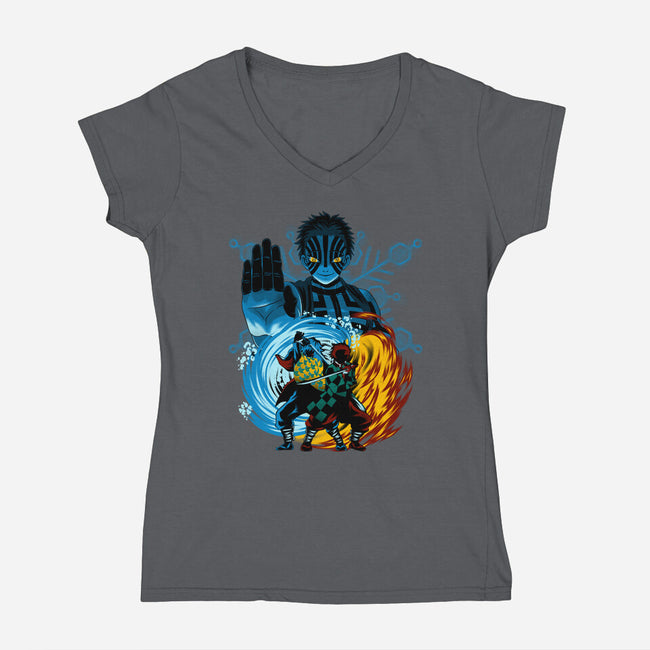 Upper 3 Battle-Womens-V-Neck-Tee-rmatix