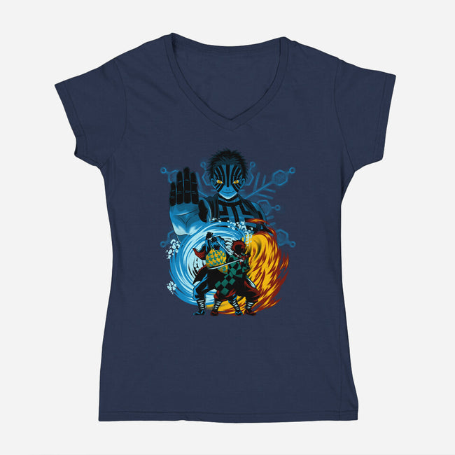Upper 3 Battle-Womens-V-Neck-Tee-rmatix