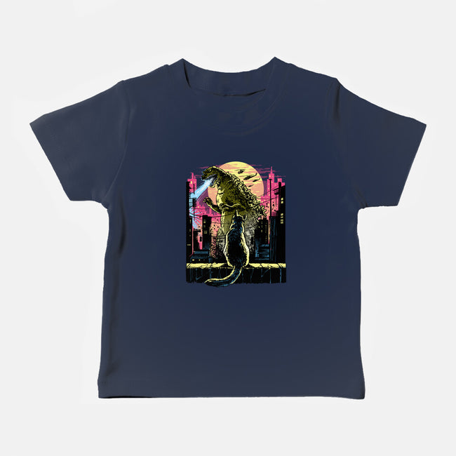 Watching The Kaiju-Baby-Basic-Tee-zascanauta