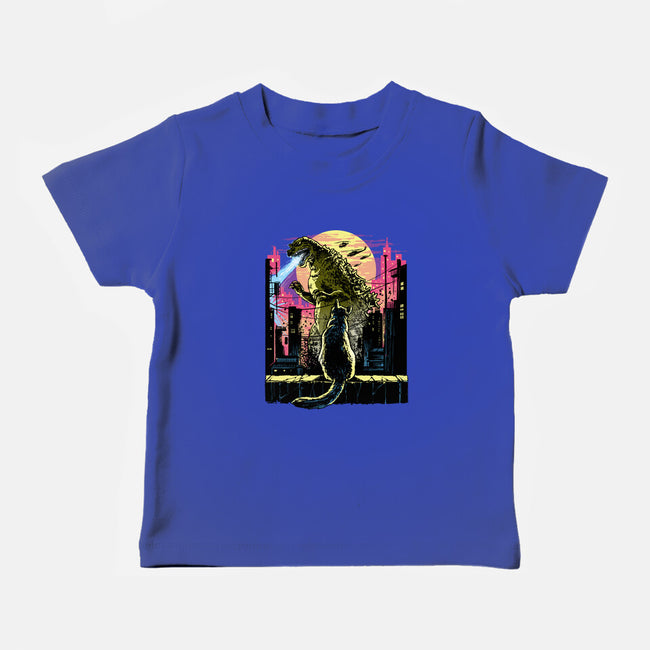 Watching The Kaiju-Baby-Basic-Tee-zascanauta