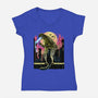 Watching The Kaiju-Womens-V-Neck-Tee-zascanauta