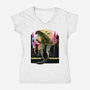 Watching The Kaiju-Womens-V-Neck-Tee-zascanauta