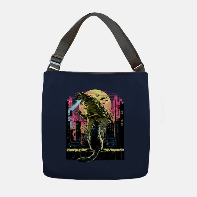 Watching The Kaiju-None-Adjustable Tote-Bag-zascanauta