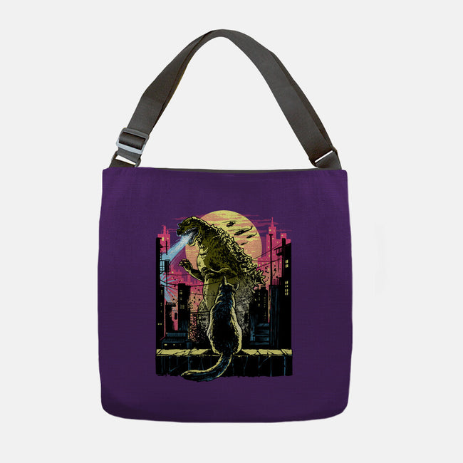 Watching The Kaiju-None-Adjustable Tote-Bag-zascanauta