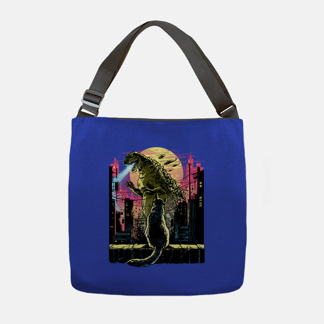 Watching The Kaiju-None-Adjustable Tote-Bag-zascanauta