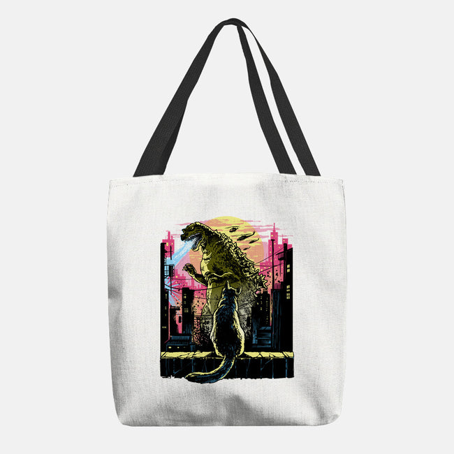 Watching The Kaiju-None-Basic Tote-Bag-zascanauta