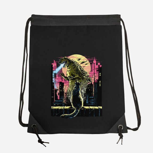 Watching The Kaiju-None-Drawstring-Bag-zascanauta