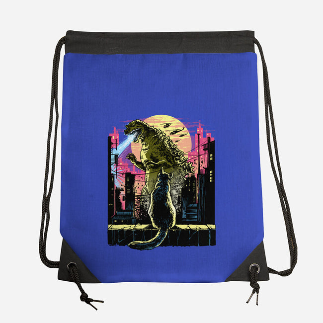 Watching The Kaiju-None-Drawstring-Bag-zascanauta