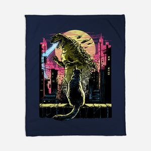 Watching The Kaiju-None-Fleece-Blanket-zascanauta