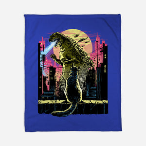 Watching The Kaiju-None-Fleece-Blanket-zascanauta