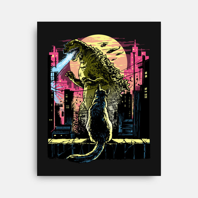 Watching The Kaiju-None-Stretched-Canvas-zascanauta