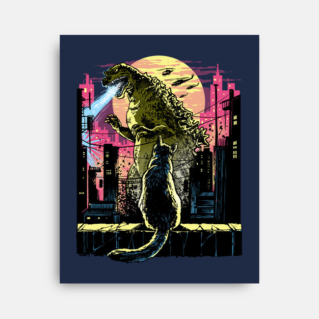 Watching The Kaiju-None-Stretched-Canvas-zascanauta