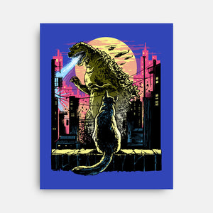 Watching The Kaiju-None-Stretched-Canvas-zascanauta