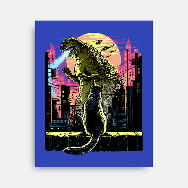 Watching The Kaiju-None-Stretched-Canvas-zascanauta
