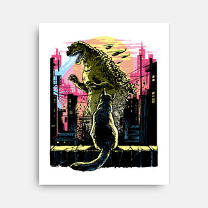 Watching The Kaiju-None-Stretched-Canvas-zascanauta