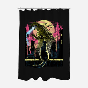 Watching The Kaiju-None-Polyester-Shower Curtain-zascanauta