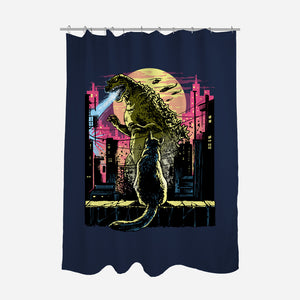 Watching The Kaiju-None-Polyester-Shower Curtain-zascanauta