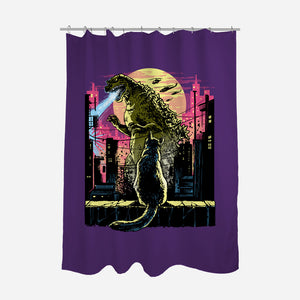 Watching The Kaiju-None-Polyester-Shower Curtain-zascanauta