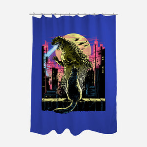Watching The Kaiju-None-Polyester-Shower Curtain-zascanauta