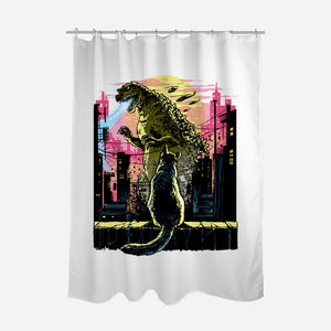 Watching The Kaiju-None-Polyester-Shower Curtain-zascanauta