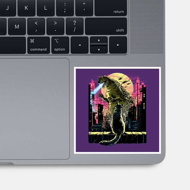 Watching The Kaiju-None-Glossy-Sticker-zascanauta