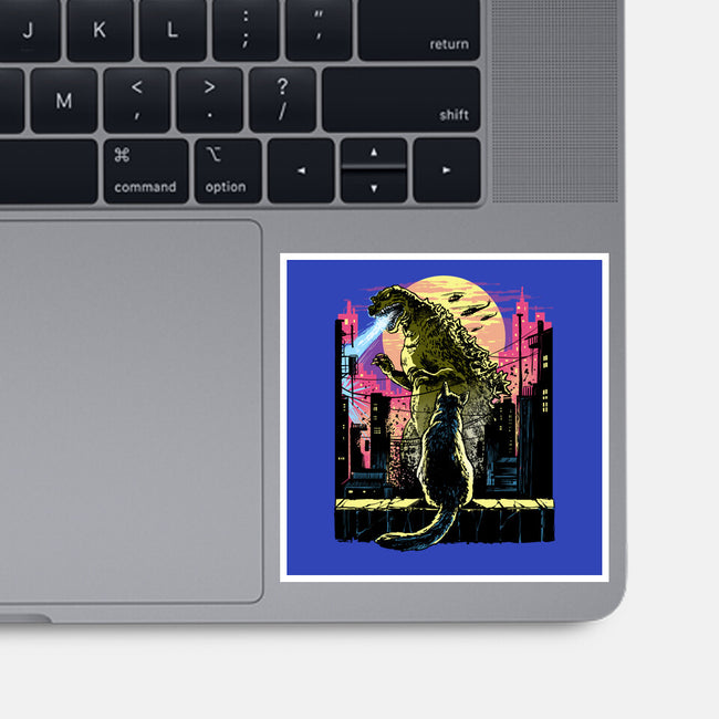 Watching The Kaiju-None-Glossy-Sticker-zascanauta