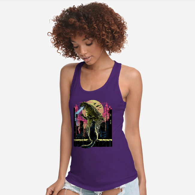 Watching The Kaiju-Womens-Racerback-Tank-zascanauta