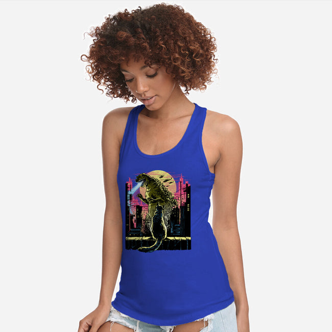 Watching The Kaiju-Womens-Racerback-Tank-zascanauta