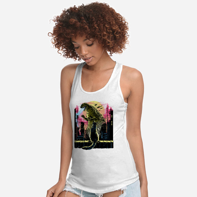 Watching The Kaiju-Womens-Racerback-Tank-zascanauta