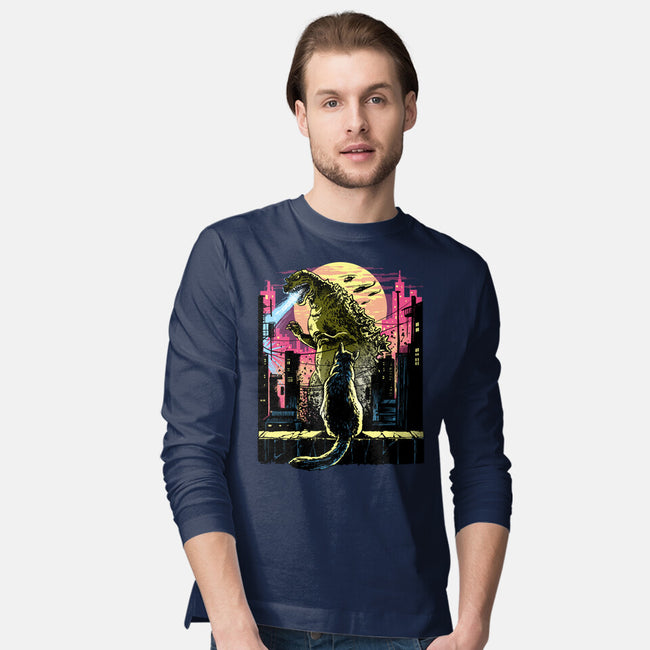 Watching The Kaiju-Mens-Long Sleeved-Tee-zascanauta