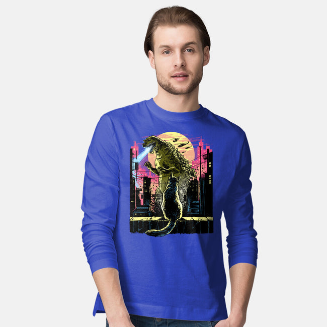 Watching The Kaiju-Mens-Long Sleeved-Tee-zascanauta