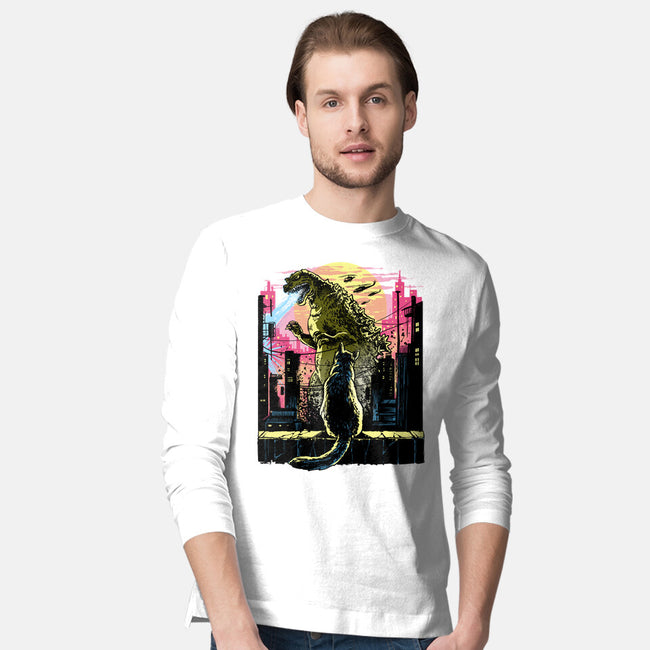 Watching The Kaiju-Mens-Long Sleeved-Tee-zascanauta