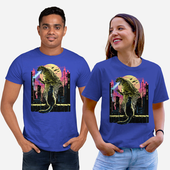 Watching The Kaiju-Unisex-Basic-Tee-zascanauta