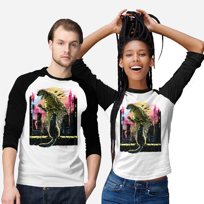 Watching The Kaiju-Unisex-Baseball-Tee-zascanauta