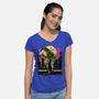 Watching The Kaiju-Womens-V-Neck-Tee-zascanauta